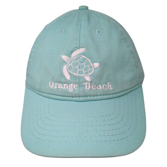 Orange Beach Sea Turtle Strapback Hat Blue One Size Solid Adjustable - Picture 1 of 8